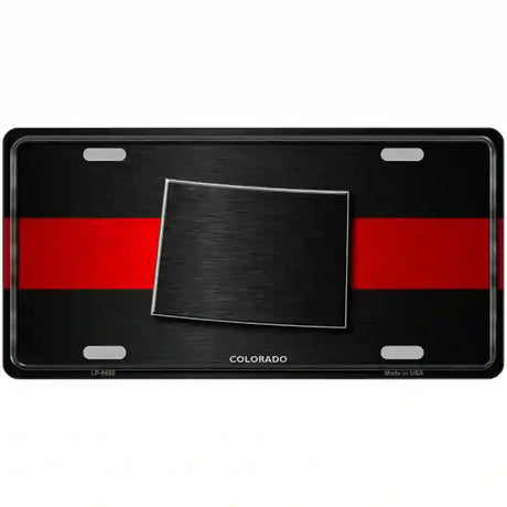 Colorado Thin Red Line Metal Novelty License Plate 24" x 12" (LLP)