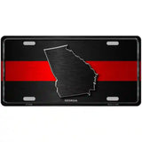 Georgia Thin Red Line Metal Novelty License Plate 24" x 12" (LLP)