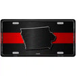 Iowa Thin Red Line Metal Novelty License Plate 24" x 12" (LLP)