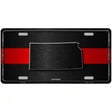 Kansas Thin Red Line Metal Novelty License Plate 24" x 12" (LLP)