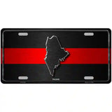 Maine Thin Red Line Metal Novelty License Plate 24" x 12" (LLP)