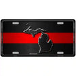 Michigan Thin Red Line Metal Novelty License Plate 24" x 12" (LLP)