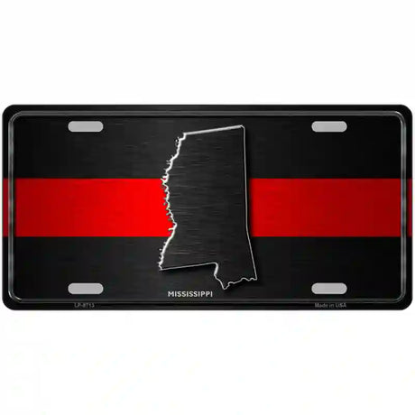 Mississippi Thin Red Line Metal Novelty License Plate 24" x 12" (LLP)