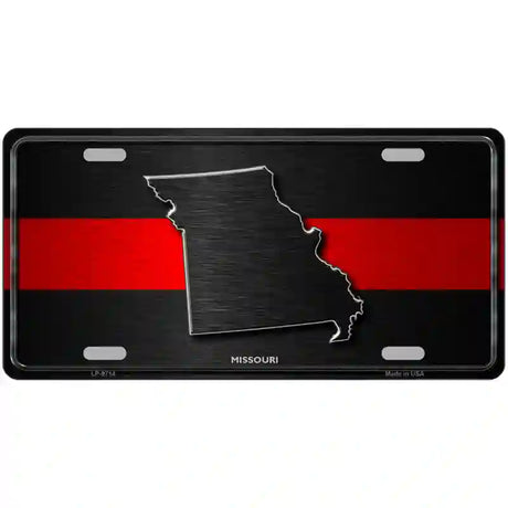 Missouri Thin Red Line Metal Novelty License Plate 24" x 12" (LLP)