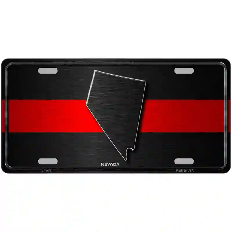 Nevada Thin Red Line Metal Novelty License Plate 24" x 12" (LLP)