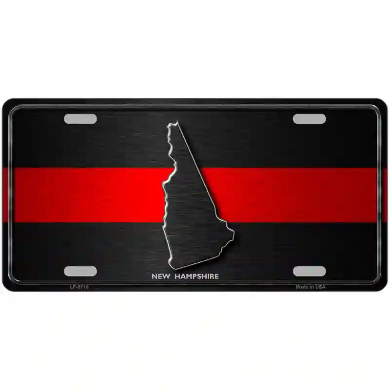 New Hampshire Thin Red Line Metal Novelty License Plate 24" x 12" (LLP)