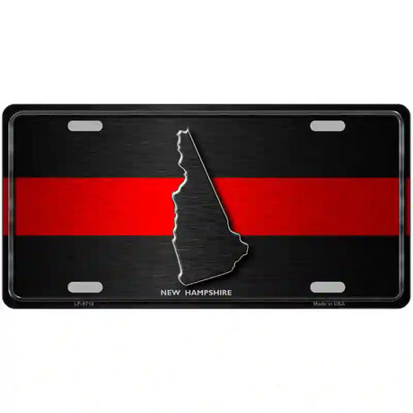 New Hampshire Thin Red Line Metal Novelty License Plate 24" x 12" (LLP)