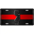 New Jersey Thin Red Line Metal Novelty License Plate 24" x 12" (LLP)