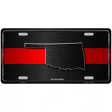 Oklahoma Thin Red Line Metal Novelty License Plate 24" x 12" (LLP)