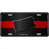 Pennsylvania Thin Red Line Metal Novelty License Plate 24" x 12" (LLP)