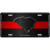 South Carolina Thin Red Line Metal Novelty License Plate 24" x 12" (LLP)