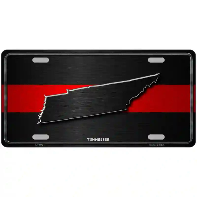 Tennessee Thin Red Line Metal Novelty License Plate 24" x 12" (LLP)