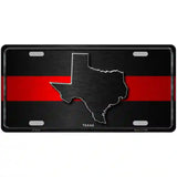 Texas Thin Red Line Metal Novelty License Plate 24" x 12" (LLP)