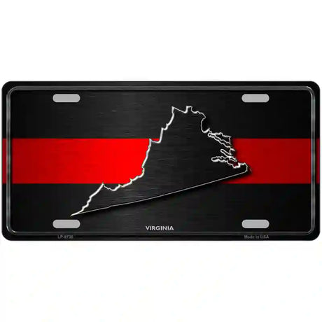 Virginia Thin Red Line Metal Novelty License Plate 24" x 12" (LLP)