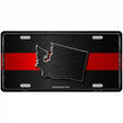 Washington Thin Red Line Metal Novelty License Plate 24" x 12" (LLP)