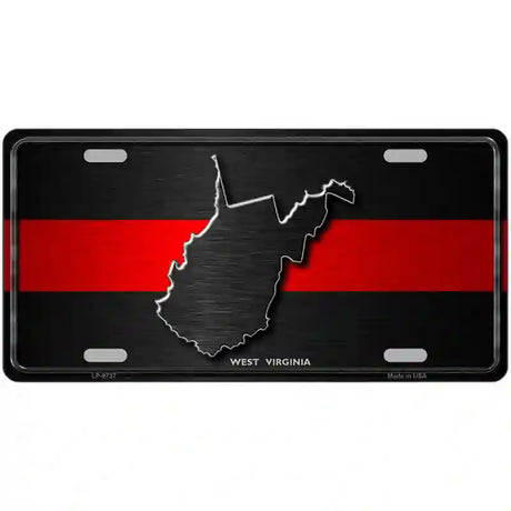 West Virginia Thin Red Line Metal Novelty License Plate 24" x 12" (LLP)