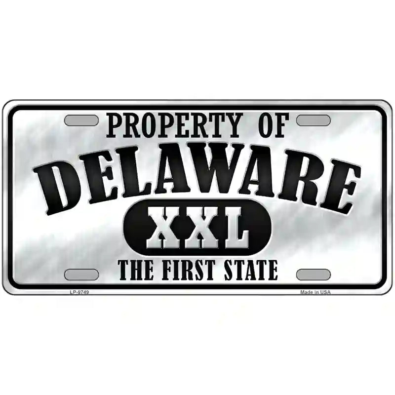 Property Of Delaware Novelty Metal License Plate 24" x 12" (LLP)