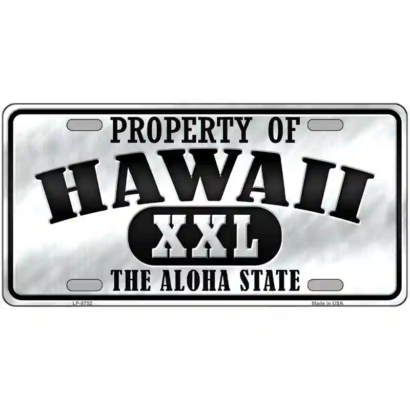 Property Of Hawaii Novelty Metal License Plate 24" x 12" (LLP)