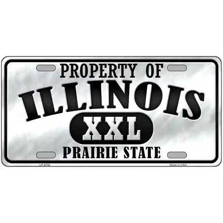 Property Of Illinois Novelty Metal License Plate 24" x 12" (LLP)