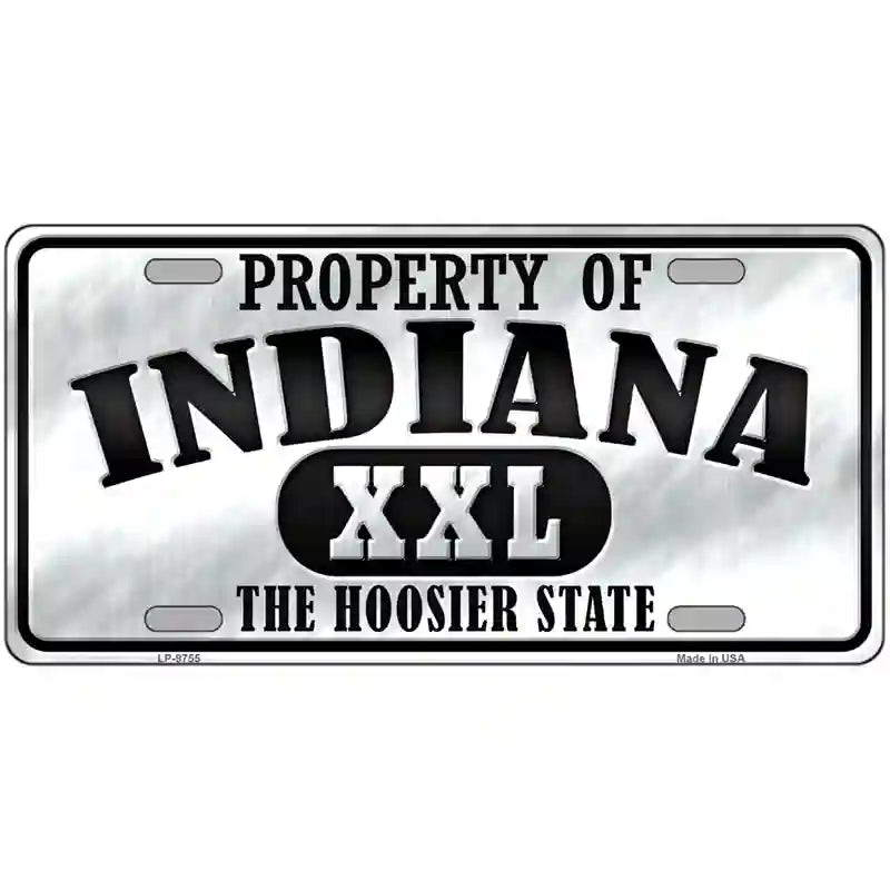 Property Of Indiana Novelty Metal License Plate 24" x 12" (LLP)