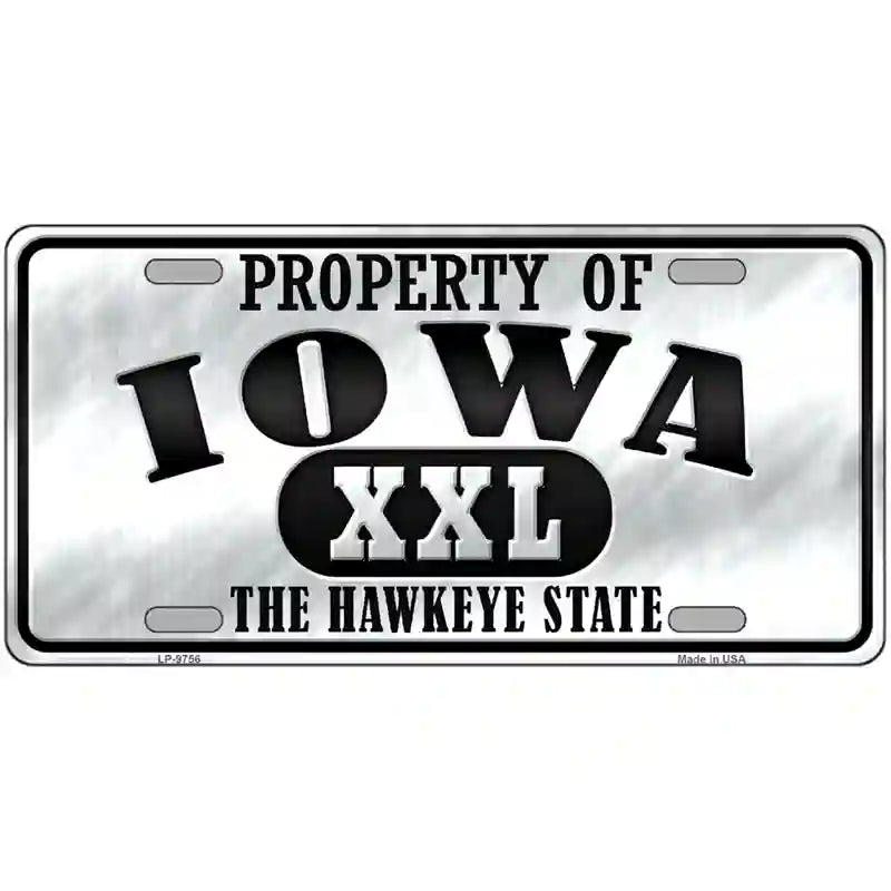 Property Of Iowa Novelty Metal License Plate 24" x 12" (LLP)