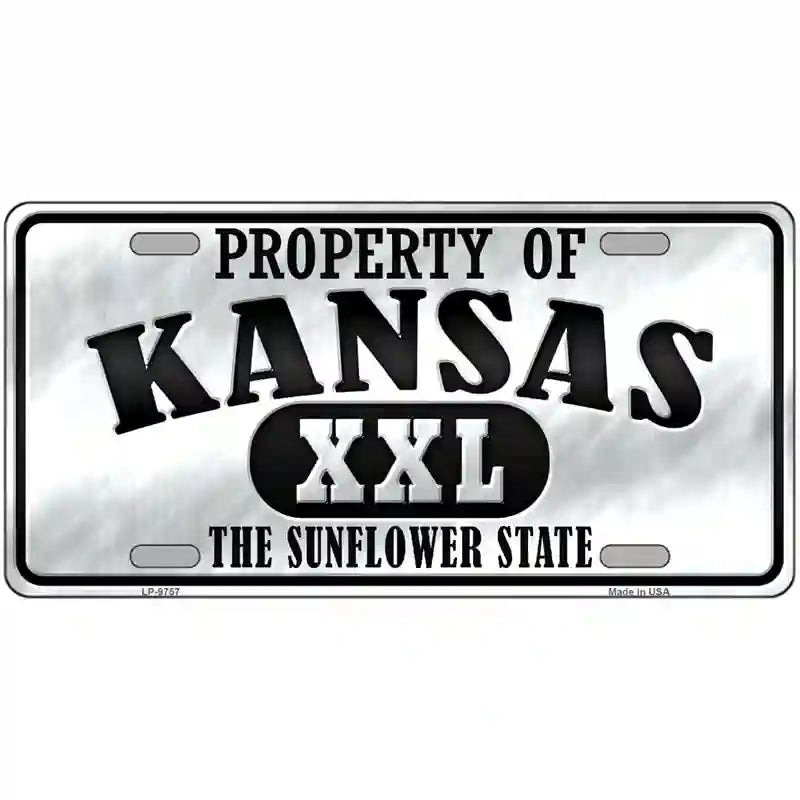 Property Of Kansas Novelty Metal License Plate 24" x 12" (LLP)