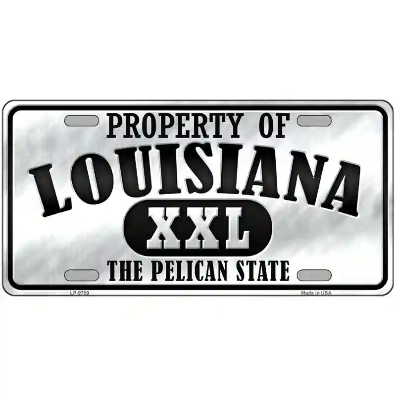 Property Of Louisiana Novelty Metal License Plate 24" x 12" (LLP)