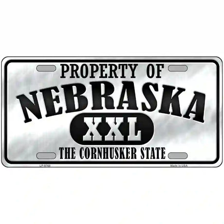 Property Of Nebraska Novelty Metal License Plate 24" x 12" (LLP)