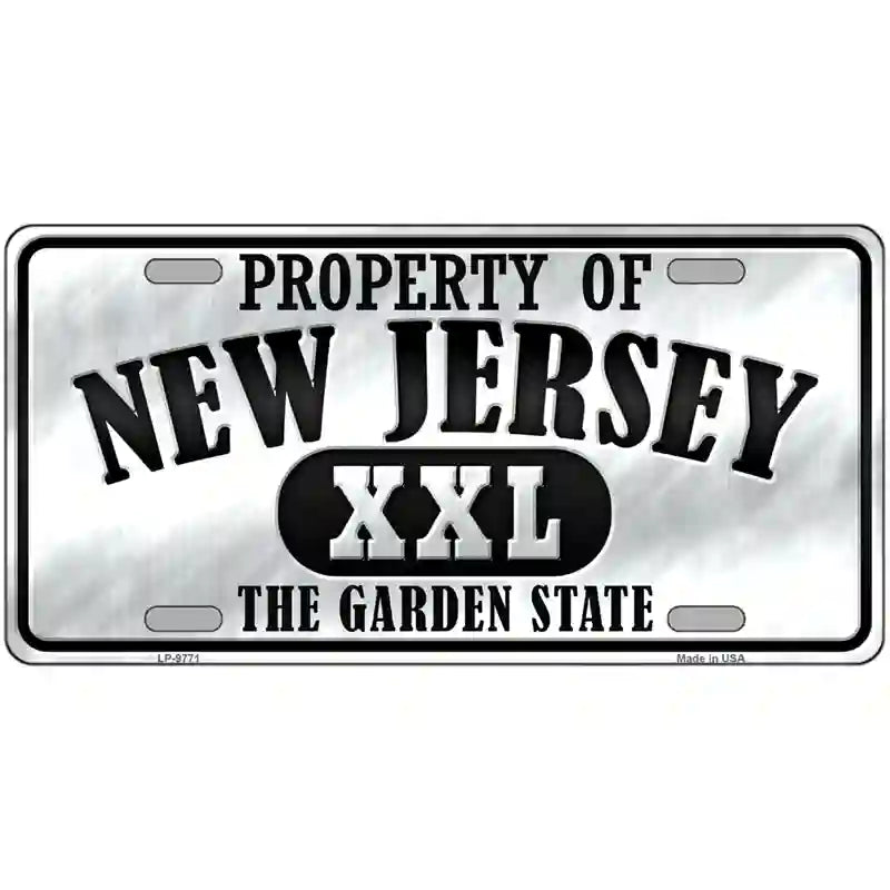 Property Of New Jersey Novelty Metal License Plate 24" x 12" (LLP)