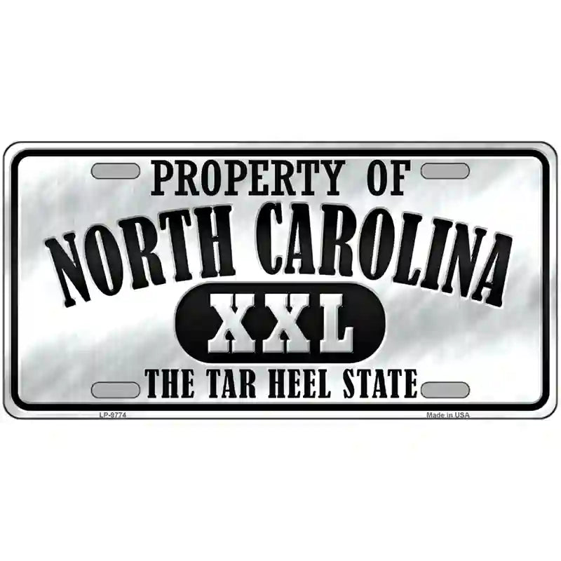 Property Of North Carolina Novelty Metal License Plate 24" x 12" (LLP)