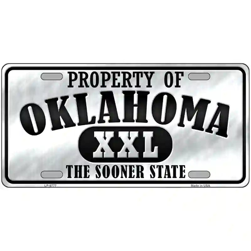 Property Of Oklahoma Novelty Metal License Plate 24" x 12" (LLP)