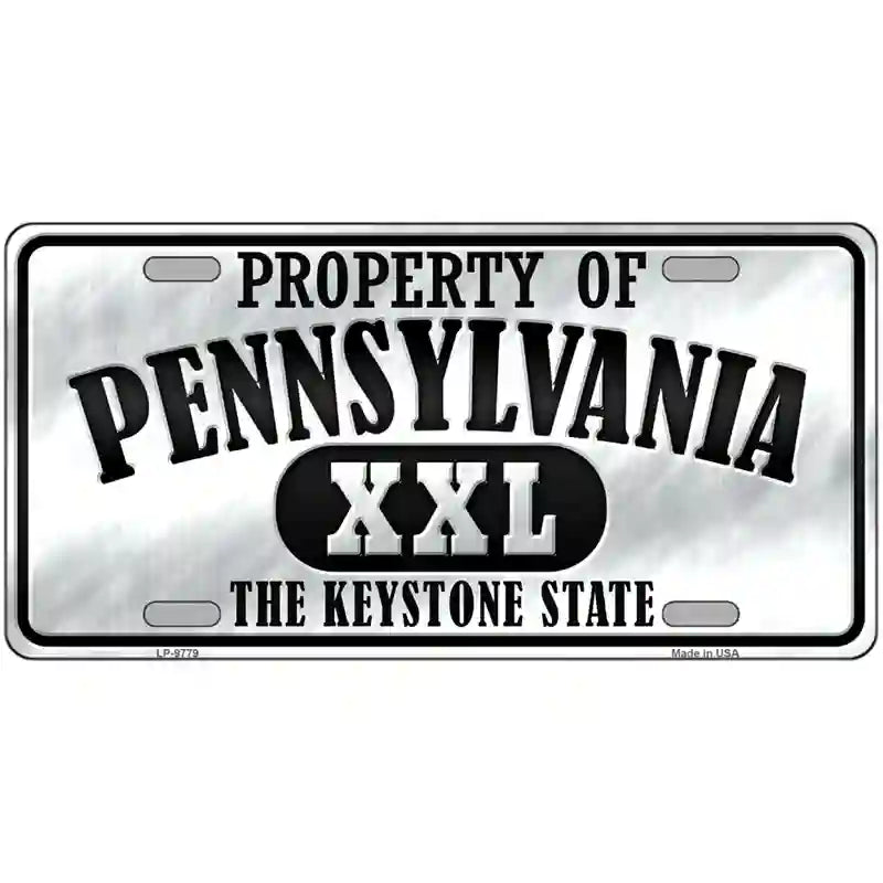 Property Of Pennsylvania Novelty Metal License Plate 24" x 12" (LLP)