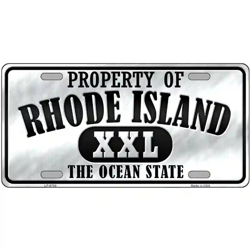 Property Of Rhode Island Novelty Metal License Plate 24" x 12" (LLP)