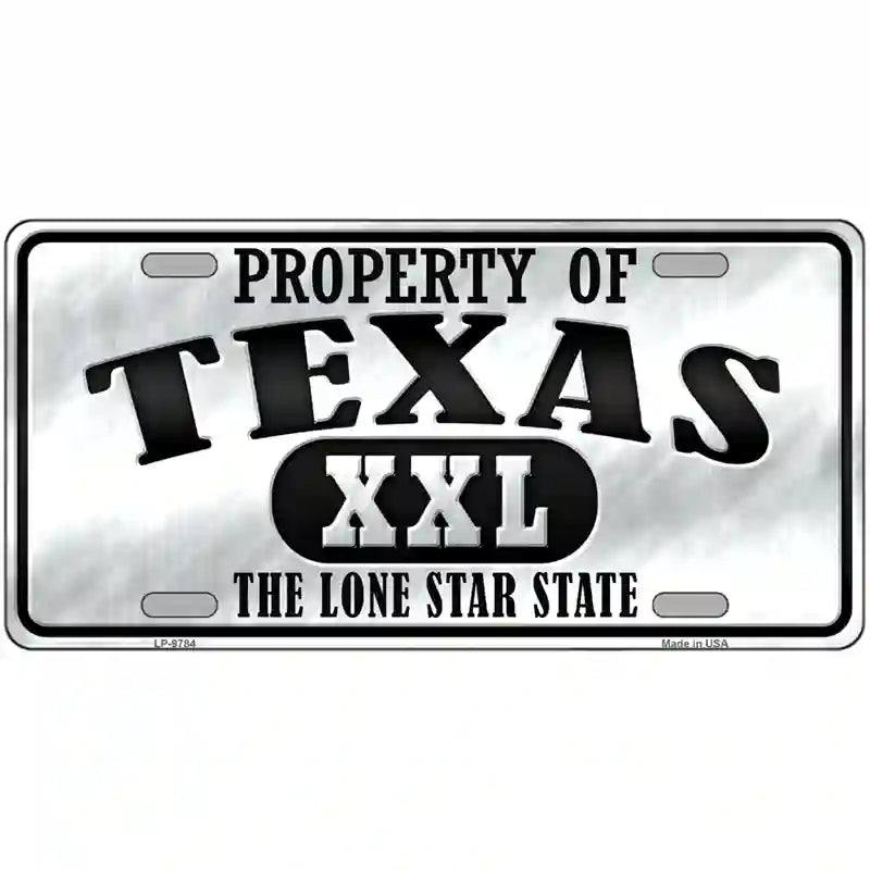 Property Of Texas Novelty Metal License Plate 24" x 12" (LLP)