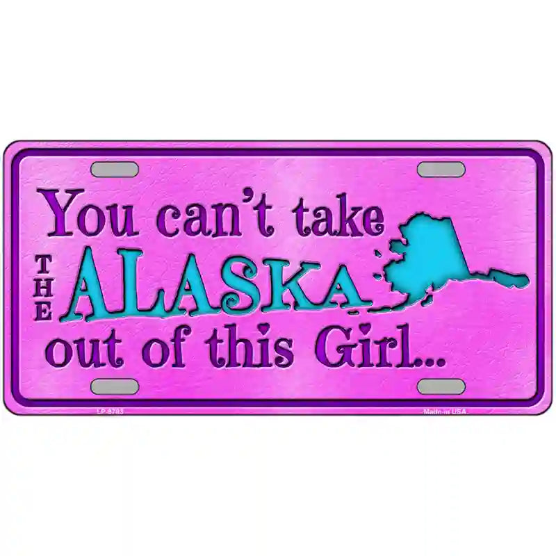 Alaska Girl Novelty Metal License Plate 24" x 12" (LLP)