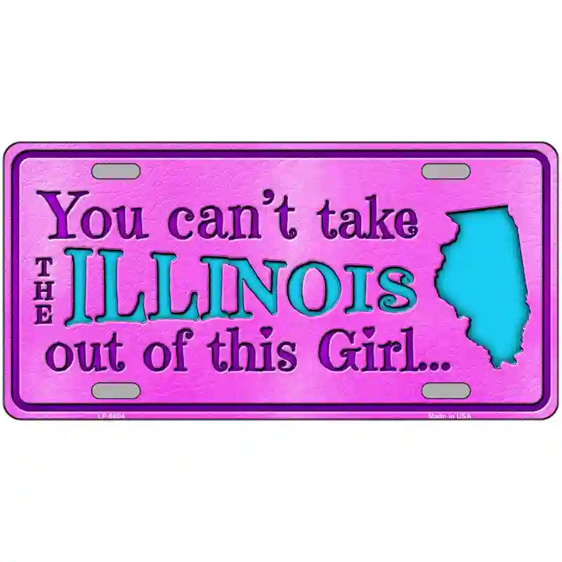 Illinois Girl Novelty Metal License Plate 24" x 12" (LLP)