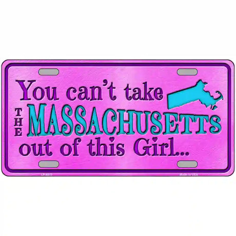 Massachusetts Girl Novelty Metal License Plate 24" x 12" (LLP)