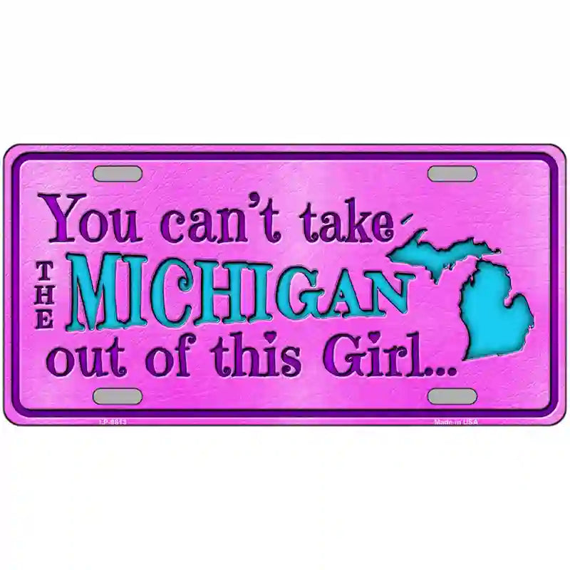 Michigan Girl Novelty Metal License Plate 24" x 12" (LLP)