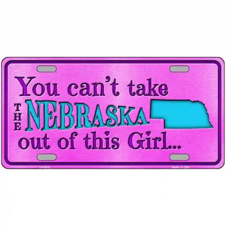 Nebraska Girl Novelty Metal License Plate 24" x 12" (LLP)