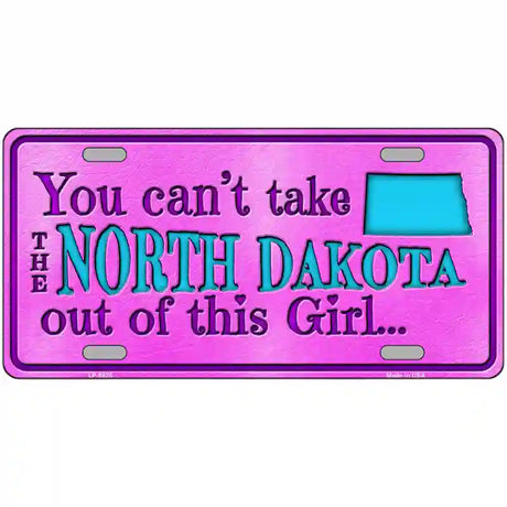 North Dakota Girl Novelty Metal License Plate 24" x 12" (LLP)