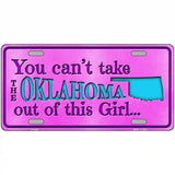 Oklahoma Girl Pink Novelty Metal License Plate 24" x 12" (LLP)