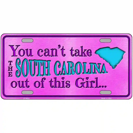 South Carolina Girl Novelty Metal License Plate 24" x 12" (LLP)