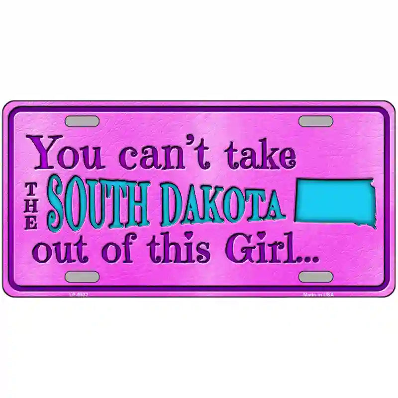 South Dakota Girl Novelty Metal License Plate 24" x 12" (LLP)