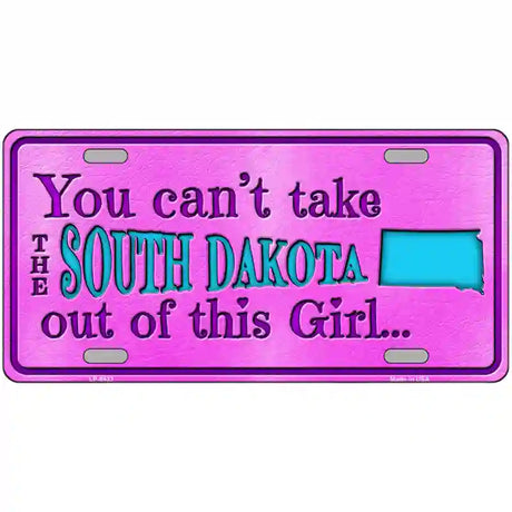 South Dakota Girl Novelty Metal License Plate 24" x 12" (LLP)