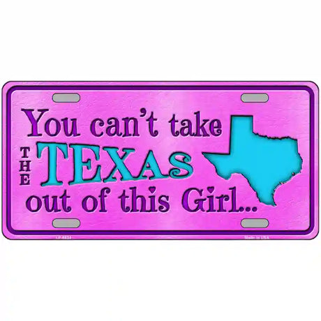 Texas Girl Pink Novelty Metal License Plate 24" x 12" (LLP)