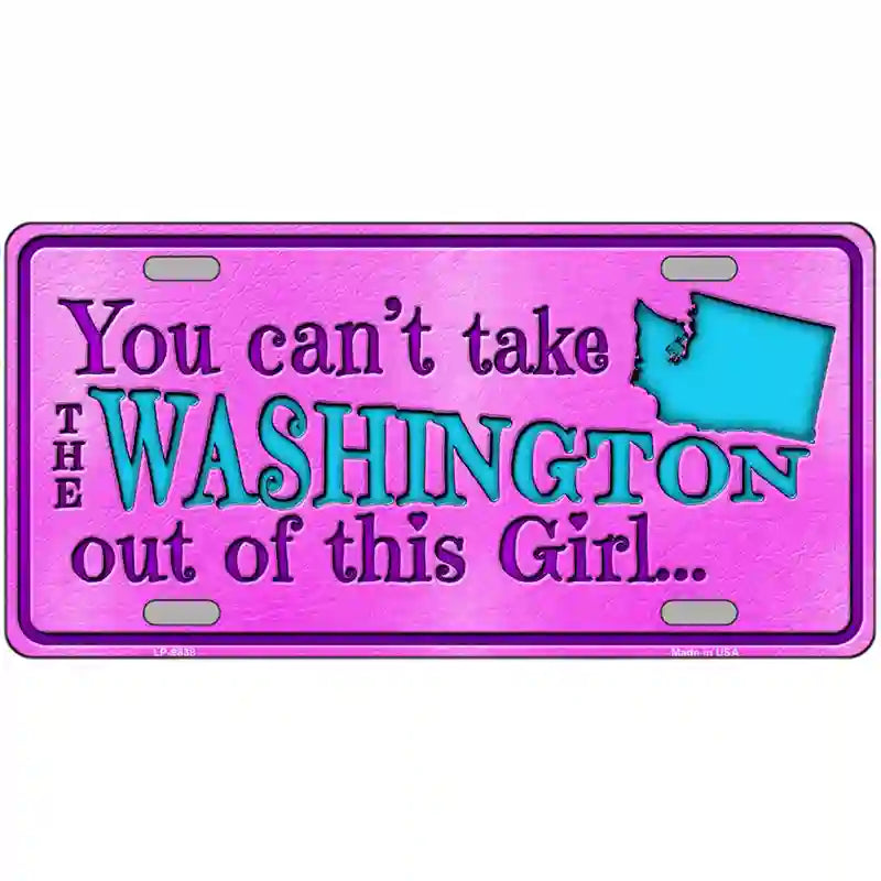 Washington Girl Novelty Metal License Plate 24" x 12" (LLP)