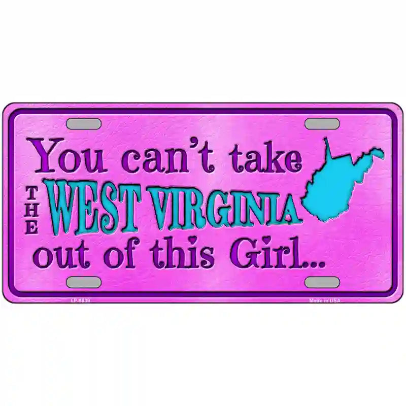 West Virginia Girl Novelty Metal License Plate 24" x 12" (LLP)