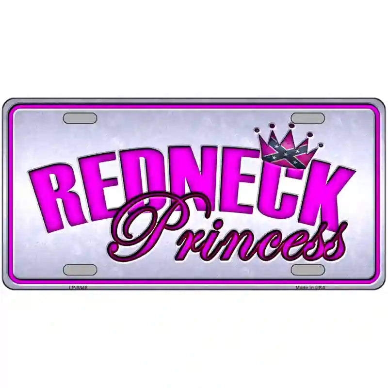 Princess Redneck Metal Novelty License Plate 24" x 12" (LLP)