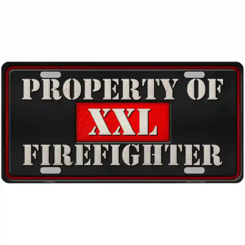 Property Of Firefighter Novelty Metal License Plate 24" x 12" (LLP)