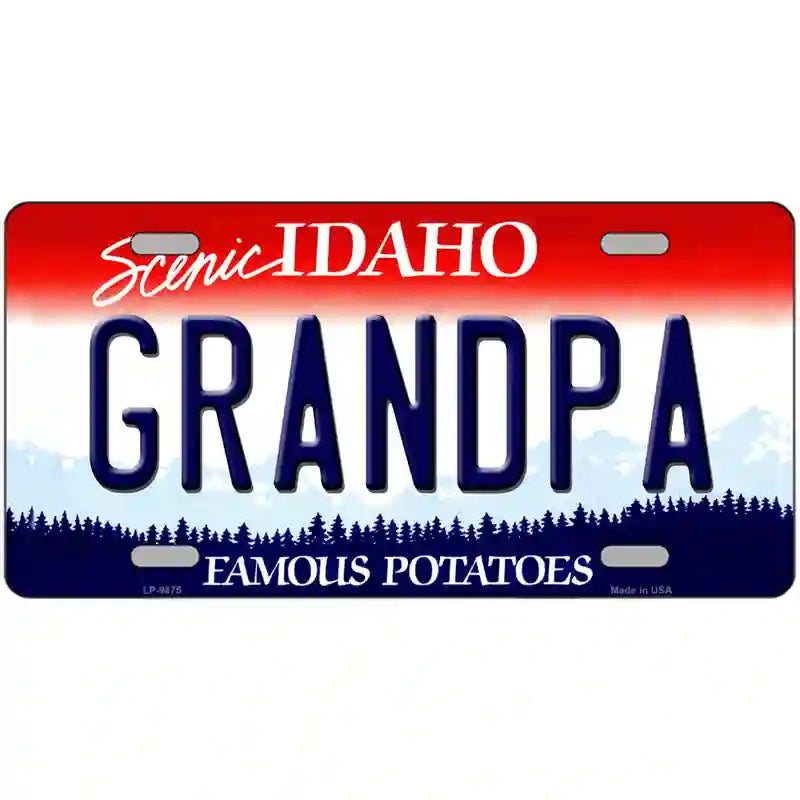 Grandpa Idaho Metal Novelty License Plate 24" x 12" (LLP)